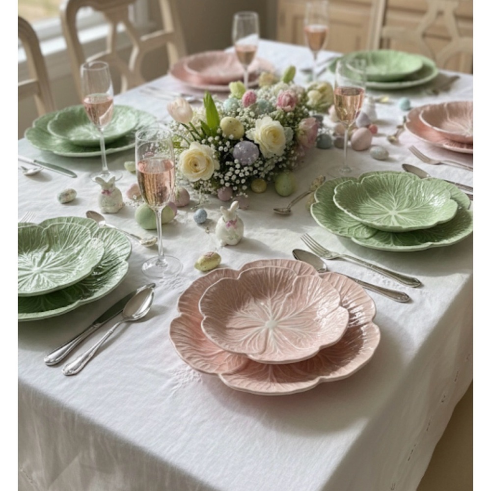 Pink Cabbage Ware Dinner Plate - 1 available. Viral Easter ‘26 Pinheiro Majolica